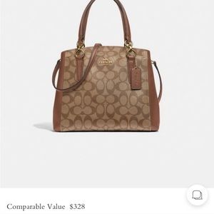 Coach Tan/Gold Minetta Crossbody in Signature Canvas